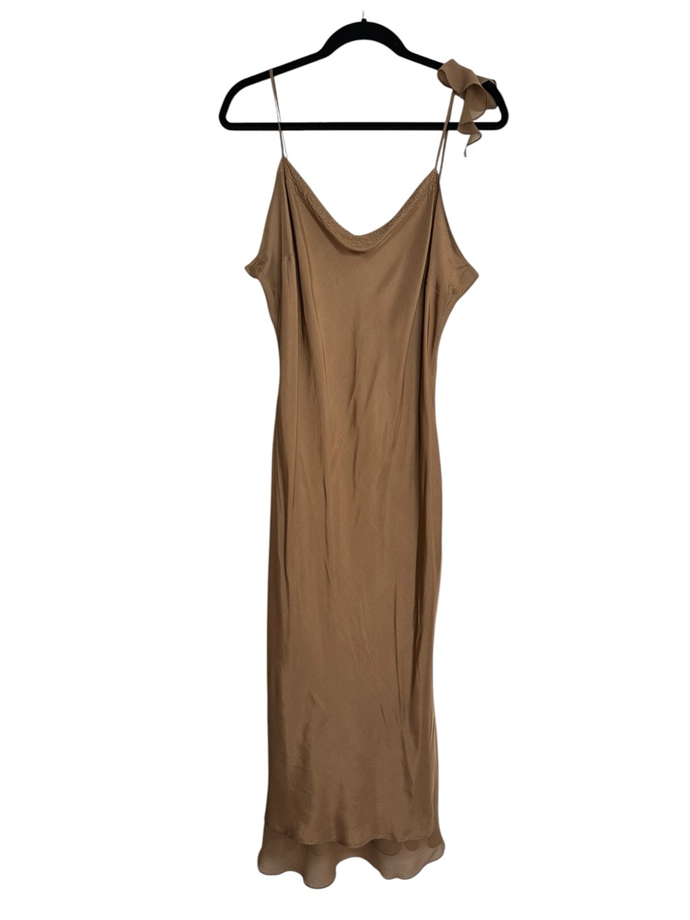 Vintage Y2K Newport News 100% Silk Beaded Ruffle Maxi Dress Size 16 Evening - Picture 12 of 14